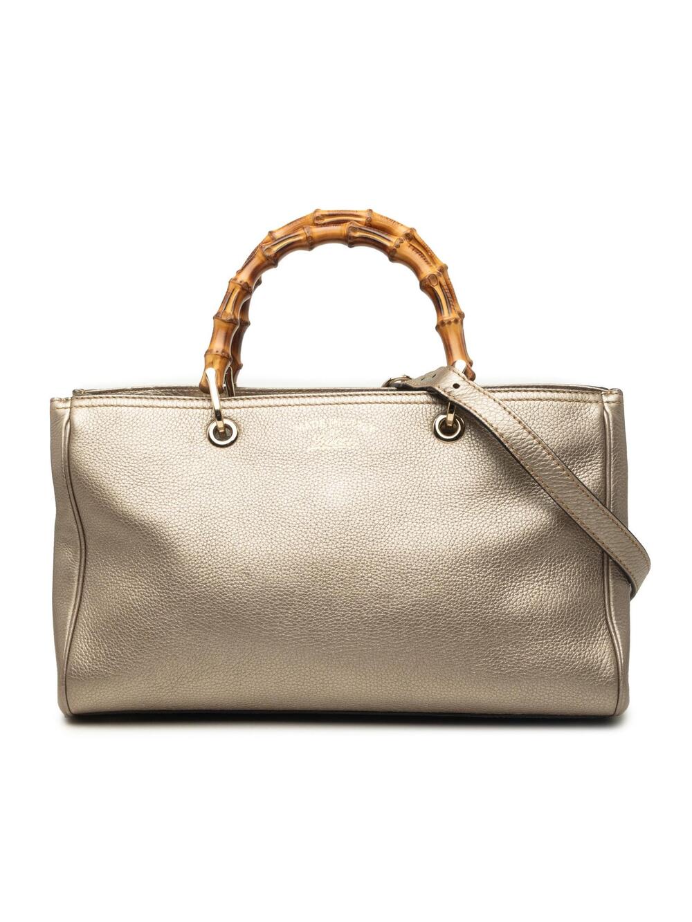 Gucci Medium Calfskin Bamboo Shopper #362215G65B